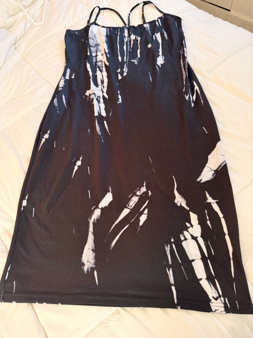 SHEIN Black and White Tie-Dye Maxi Dress